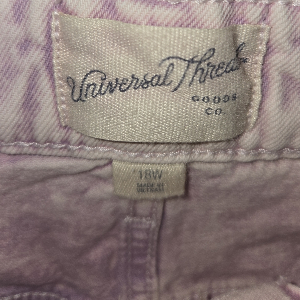 NWT Women's Universal Thread Purple Acid Wash 5 Pocket Shorts Size 18 - Picture 7 of 10